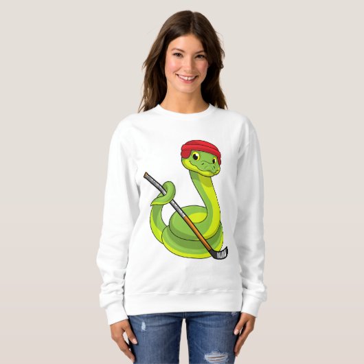 Snake op Ice hockey met Ice hockey stick Trui (Voorkant volledig)
