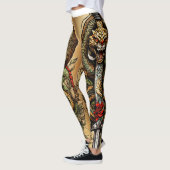 Snake opgerold rond dolk tattoo ontwerp leggings (Links)