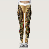 Snake opgerold rond dolk tattoo ontwerp leggings (Voorkant)