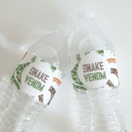 Snake Party Waterflesetiketten Waterfles Etiket
