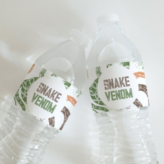 Snake Party Waterflesetiketten Waterfles Etiket