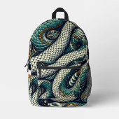 Snake Pattern BackPack ontwerp Bedrukte Rugzak (Voorkant)