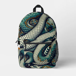 Snake Pattern BackPack ontwerp Bedrukte Rugzak
