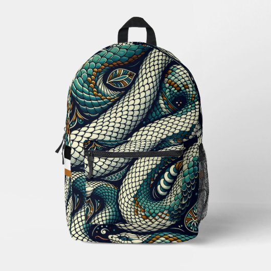 Snake Pattern BackPack ontwerp Bedrukte Rugzak (Voorkant)
