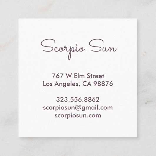 Snake Plant Astrologie Yoga Healer Tarot occult Vierkante Visitekaartje (Achterkant)