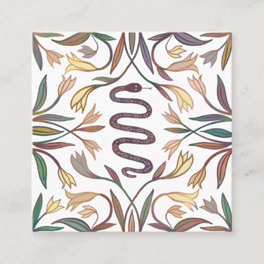 Snake Plant Astrologie Yoga Healer Tarot occult Vierkante Visitekaartje (Voorkant)