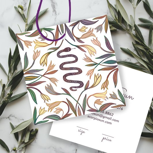 Snake Plant Astrology Tarot Occult CUSTOM HANG TAG Vierkante Visitekaartje