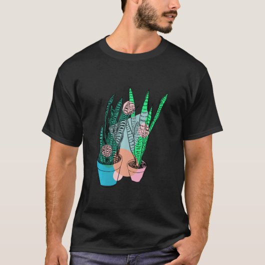 Snake Plant Colorful Sansevieria T-shirt (Voorkant)
