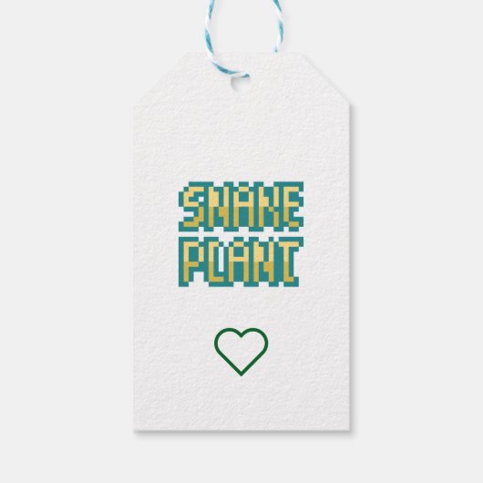 Snake plant, for you, pixelart, Pixel Art Cadeaulabel (Achterkant)