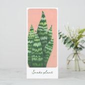 Snake plant gouache illustratie kaart (Staand voorkant)