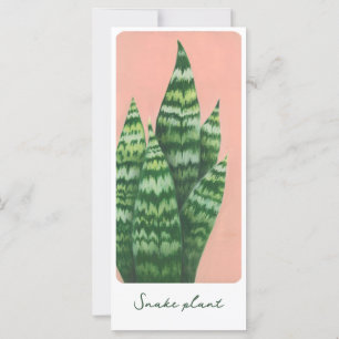 Snake plant gouache illustratie kaart
