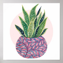 Snake Plant Kleurrijke waterverf illustratie