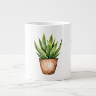 Snake Plant Line Drawing Minimalist Mug Grote Koffiekop