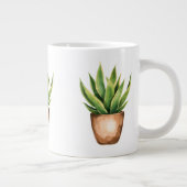 Snake Plant Line Drawing Minimalist Mug Grote Koffiekop (Rechts)