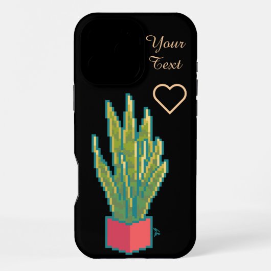 Snake plant, pixel art iPhone hoesje (Achterkant)