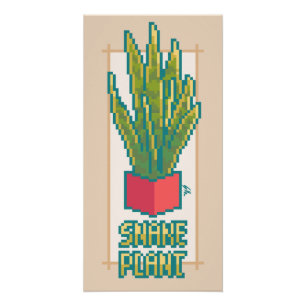 Snake plant Pixel Art Perfect Poster