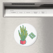Snake plant Pixelart, Pixel Art Magneet (Insitu (Vaatwasser))