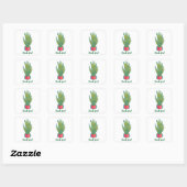 Snake plant, thank you, pixelart, Pixel Art Vierkante Sticker (Vel)