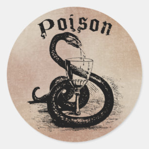 Snake Poison Halloween Gothic Ronde Sticker