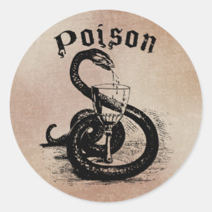 Snake Poison Halloween Gothic Ronde Sticker