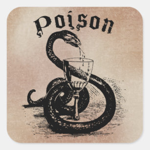 Snake Poison Halloween Gothic Vierkante Sticker