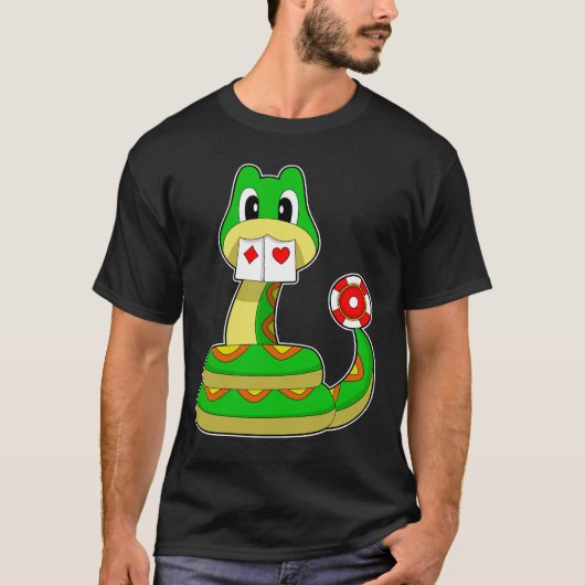 Snake Poker kaarten T-shirt (Voorkant)
