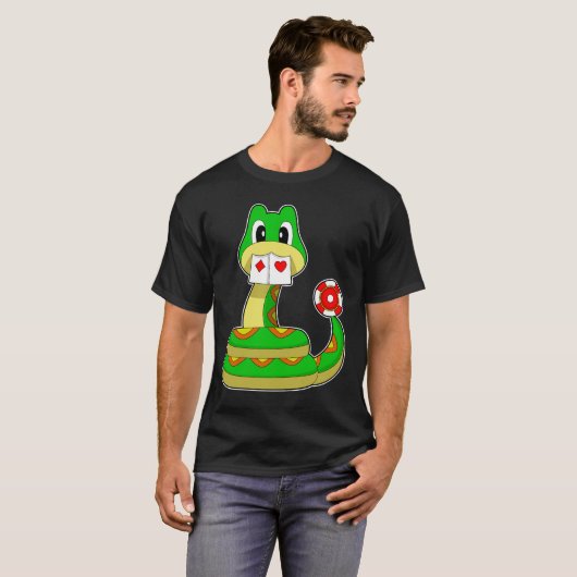 Snake Poker kaarten T-shirt (Voorkant volledig)