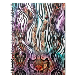 Snake Print, Animal print, kleurrijk, Notitieboek