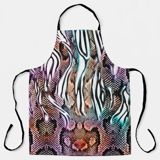 Snake Print, Animal print, kleurrijk, Schort (Voorkant)
