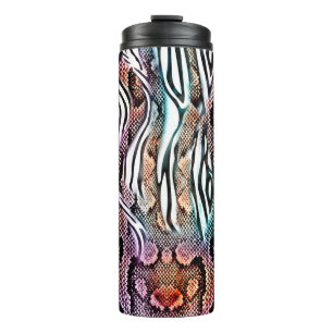 Snake Print, Animal print, kleurrijk, Thermosbeker
