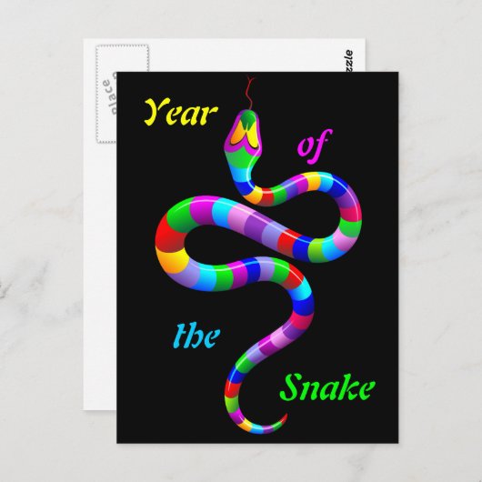 Snake Psychedelic Rainbow Briefkaart (Voorkant / Achterkant)