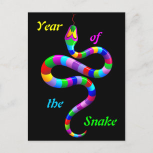 Snake Psychedelic Rainbow Briefkaart