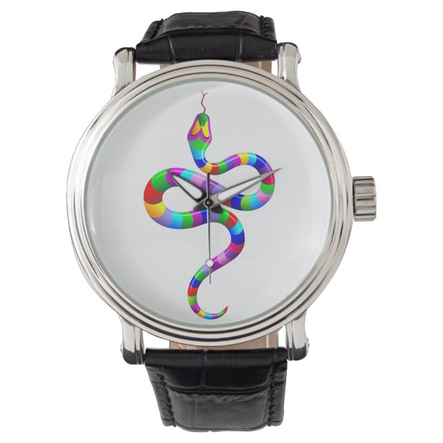 Snake Psychedelic Rainbow-horloges Horloge (Voorkant)