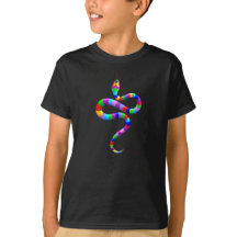 Snake Psychedelic Rainbow Kinder Dark T-Shirt