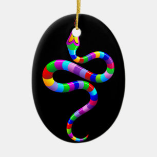 Snake Psychedelic Rainbow Ornament