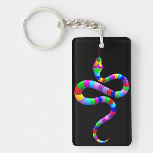Snake Psychedelic Rainbow sleutelhanger (Voorkant)