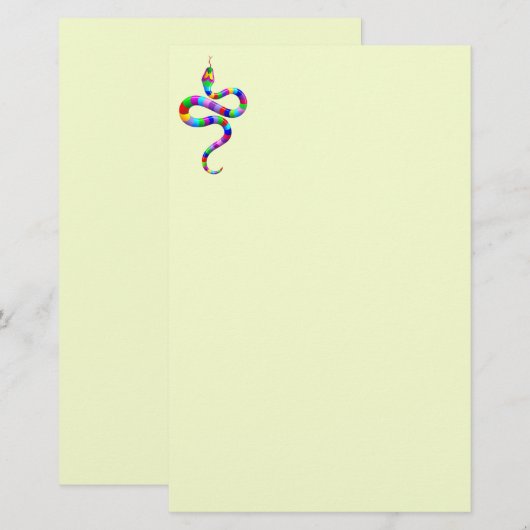 Snake Psychedelic Rainbow Stationery Briefpapier (Voorkant / Achterkant)