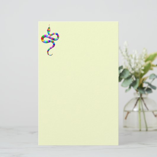Snake Psychedelic Rainbow Stationery Briefpapier (Staand voorkant)