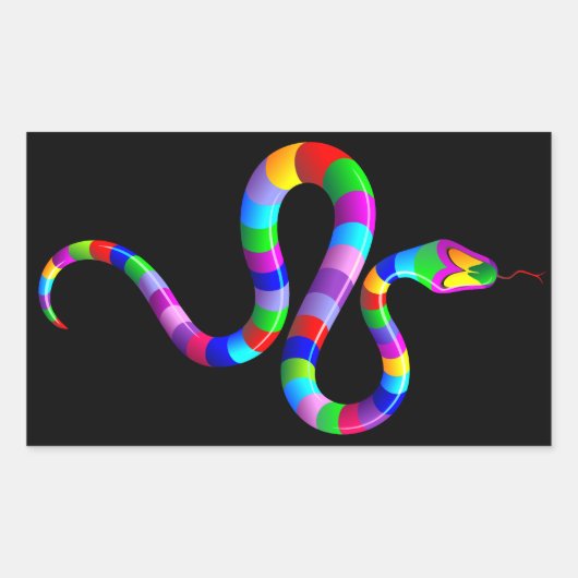 Snake Psychedelic Rainbow Sticker (Voorkant)