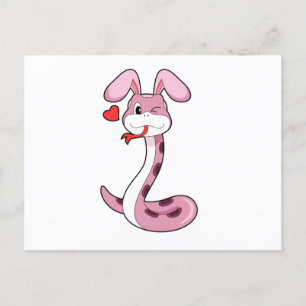 Snake Rabbit Heart Briefkaart