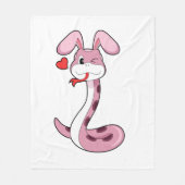 Snake Rabbit Heart Fleece Deken (Voorkant)