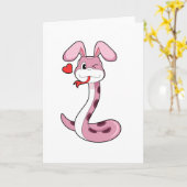 Snake Rabbit Heart Kaart (Gele Bloem)