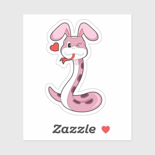 Snake Rabbit Heart Sticker (Vel)