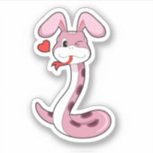 Snake Rabbit Heart Sticker (Voorkant)