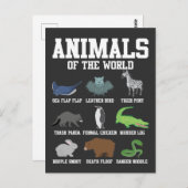 Snake raccoon penguin Pun Animals van de wereld Briefkaart (Voorkant / Achterkant)