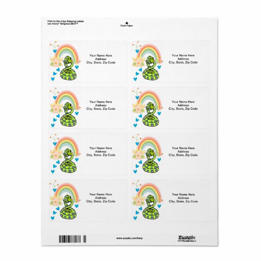 Snake Rainbow Labels (Full Sheet)
