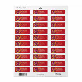 Snake Red 2025 Chinese Maan Nieuwjaar Cool Modern Etiket (Full Sheet)