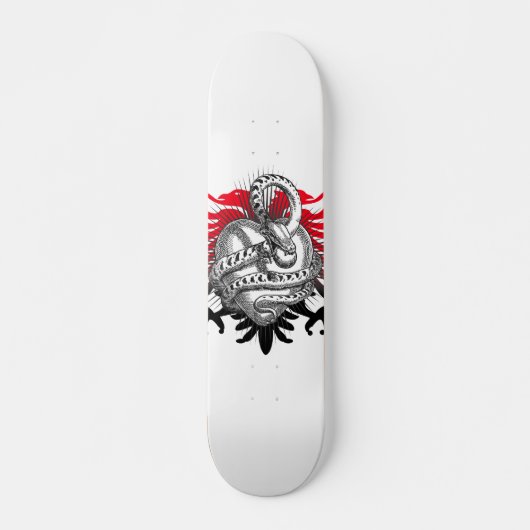 Snake Red Black Persoonlijk Skateboard (Voorkant)