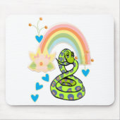 Snake regenboog bloemenwitte Muismat! Muismat (Voorkant)