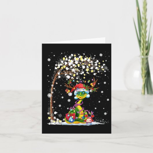 Snake Rendier Pet Kerstboom Grappige Xmas Kaart (Voorkant)